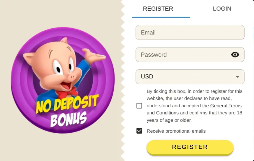 Registration form